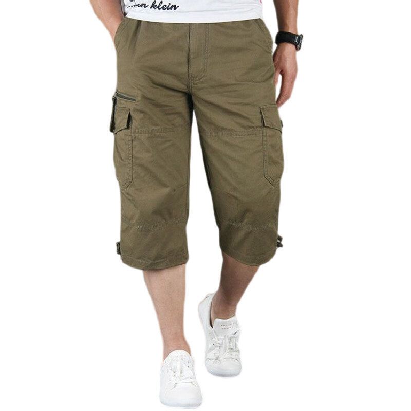 Men Cargo Shorts Capri Pant Shortenable with Zipper