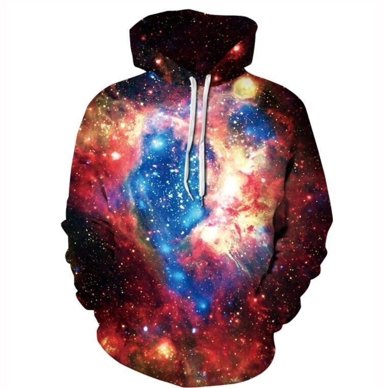 Men 3D Print Space Galaxy Hoodies Sweatshirt