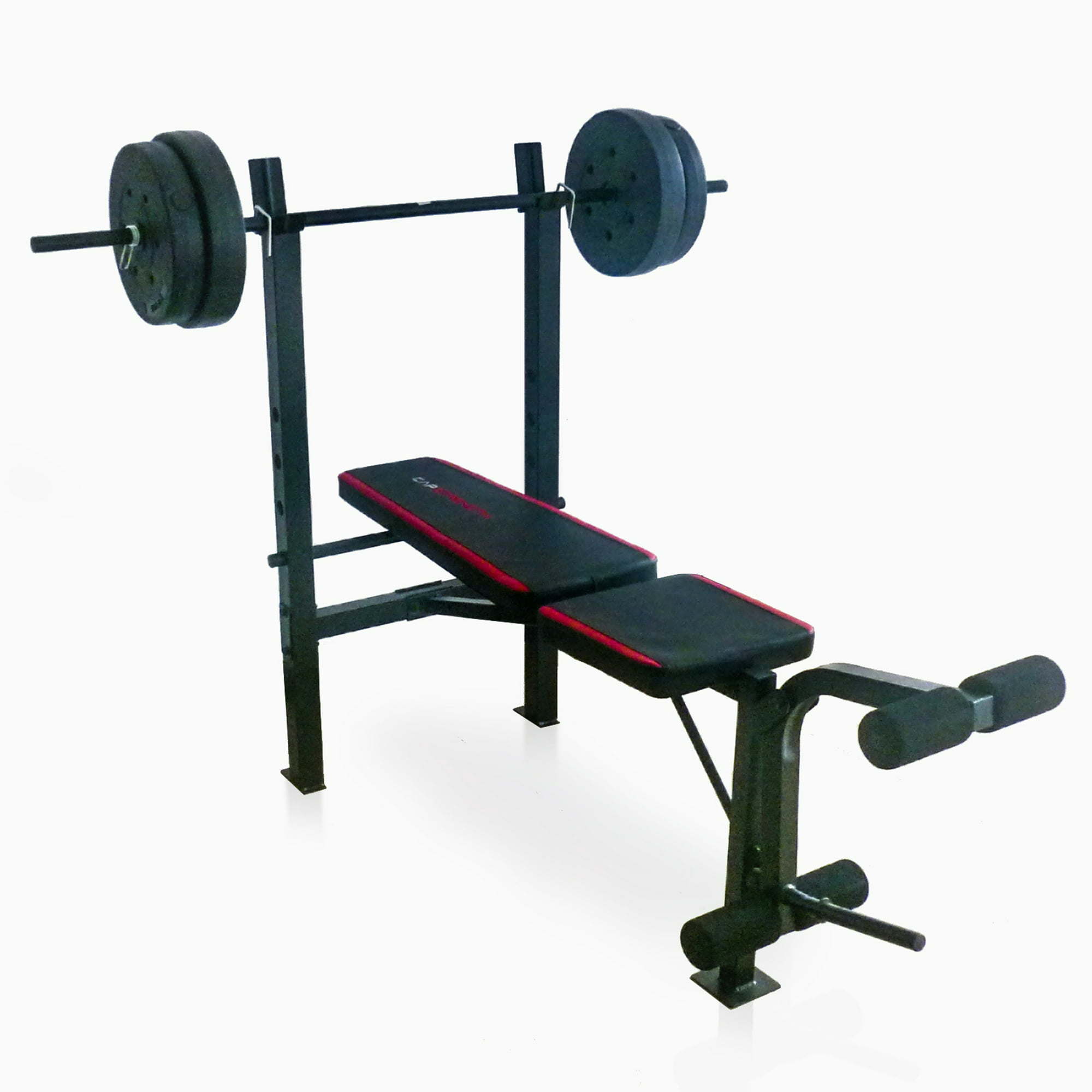 Strength Adjustable Standard Combo Weight Bench with Rack and Leg Extension and 90 lb. Vinyl Weight Set