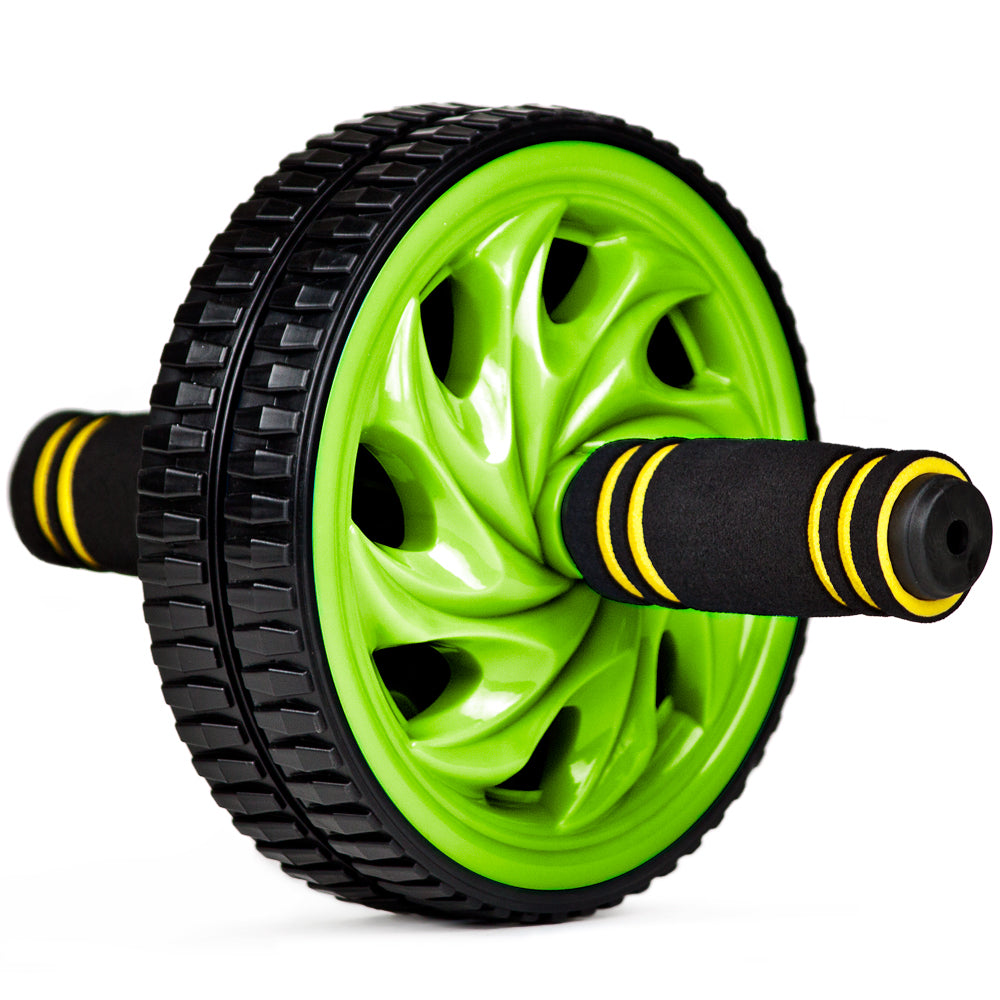 Ab Wheel - Dual Wheel Roller w Non-Slip Grip, Green