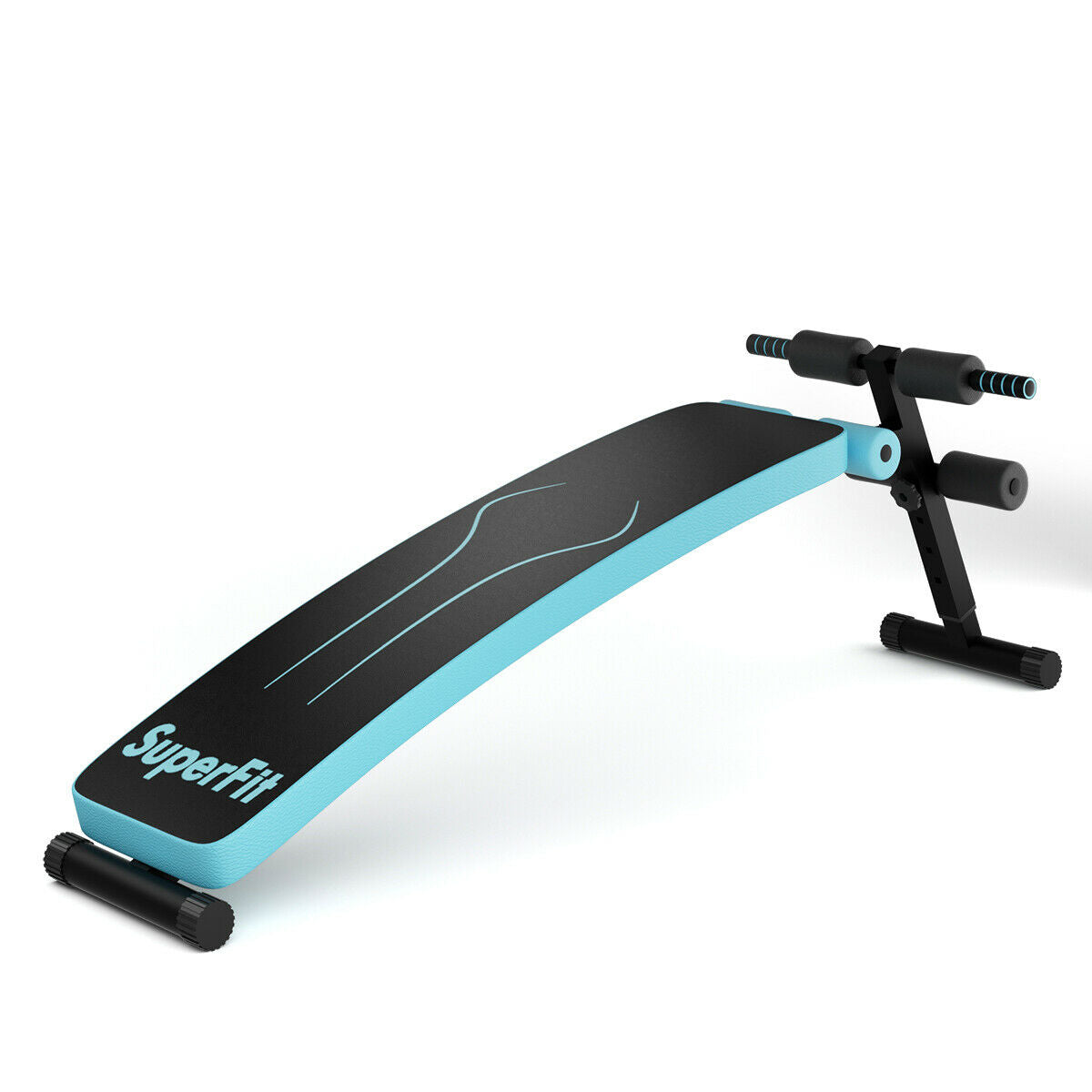Folding Weight Bench Adjustable Sit-up Board Workout Slant Bench-Blue