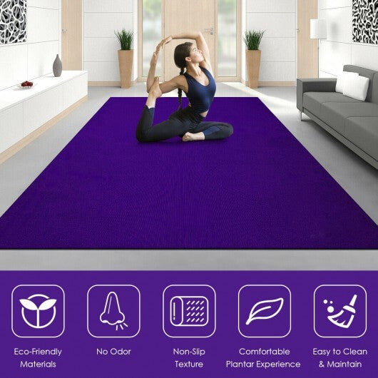 Workout Yoga Mat for Exercise-Purple - Color: Purple