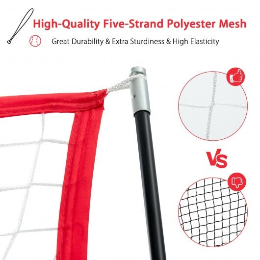 Portable Practice Net Kit with 3 Carrying Bags-Red - Color: Red