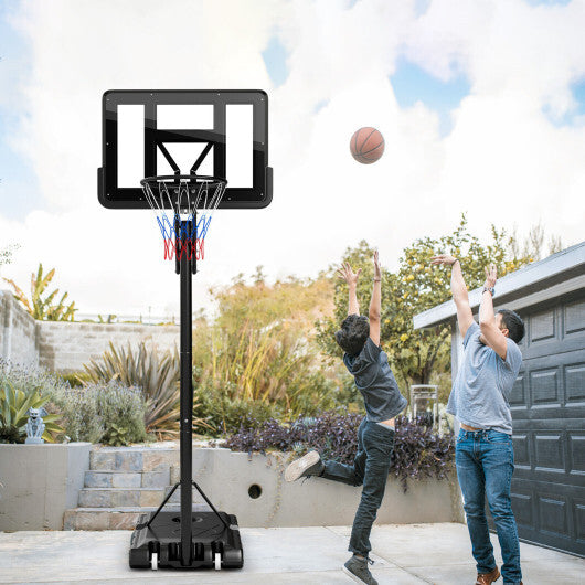 Portable Basketball Hoop with 8 to 10 Feet 5-Level Height Adjustable - Color: Black