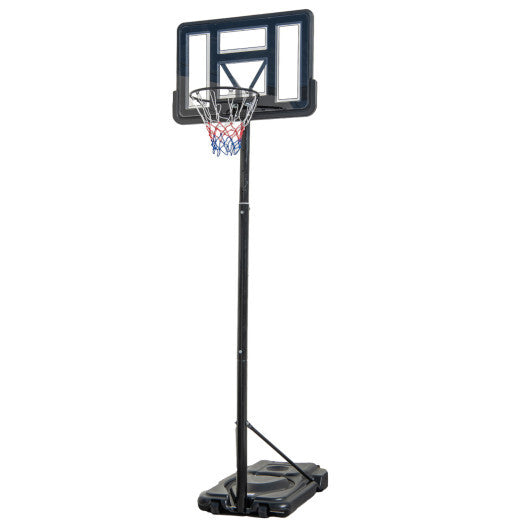 Portable Basketball Hoop with 9-Position Adjustable Height - Color: Black
