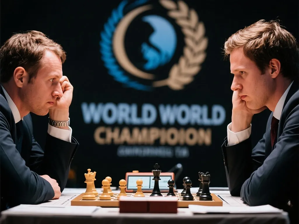 国际象棋世界冠军赛的紧张瞬间